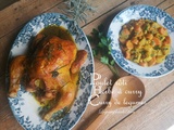 Poulet rôti à l'herbe à curry et curry de légumes