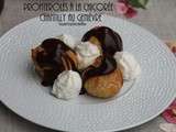 Profiteroles à la chicorée, chantilly au genièvre