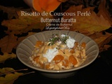 Risotto de couscous perlé à la butternut et burrata, crème de butternut