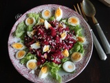 Salade de betteraves rouges aux oeufs vinaigrette au raifort