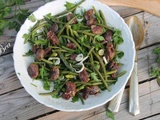 Salade de haricots verts et gésiers confits