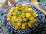 Tajine d'espadon, artichauts et petits pois