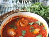 Tajine de saucisses de veau comme un tajine de kefta