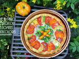 Tarte au pesto de brocoli et tomates multicolores