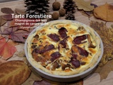 Tarte forestière aux champignons des bois et magret de canard séché