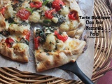 Tarte rustique chou-fleur, mozzarella et pesto