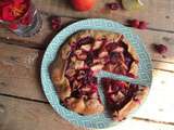 Tarte rustique pommes et framboises