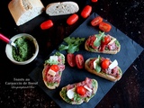 Toasts au carpaccio de boeuf