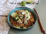 Wok de volaille et chou pak choi & riz frit