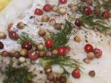 Dos de cabillaud en papillote sur son lit d’effiloché de légumes