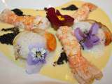 Langoustines et Saint Jacques au sabayon de Champagne et morilles