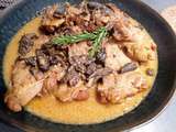 Poulet sauce Monbazillac et morilles