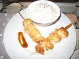 Brochettes frites de poulet / fromage