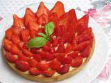 Tarte aux fraises et crème patissière au basilic