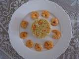 Timbales boulgour - carottes - crevettes