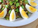 Salade de riz sauvage, lentilles corail et fèves