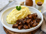 Tempeh laqué et purée au panais