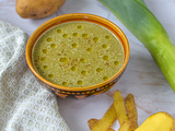 Velouté aux épluchures de pomme de terre et vert de poireau {zéro déchet}