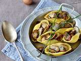 Conchiglioni farcis aux champignons et chorizo