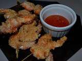 Brochettes de crevettes au sesame