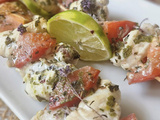 Brochettes de lotte marinées aux herbes de la garrigue