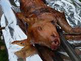 Cochon de lait a la broche