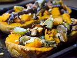 Courge Butternut farcie aux champignons des bois