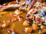 Cuisse de dinde au curry, pommes et lait de coco