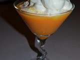 Defi orange - veloute de potiron chantilly au lard