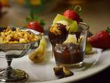 Fondue tutti frutti au chocolat et noix