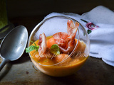 Gaspacho melon-tomate et basilic façon basque