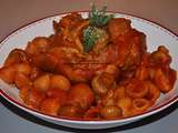 Osso bucco de veau et coudes rayés à la tomate