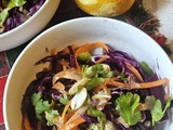 Salade de chou rouge, carottes et coriandre — fraîcheur croquante & vinaigrette au miel