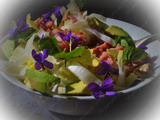 Spring salad with wild violets