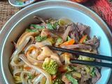 Stir-Fried Rice Noodles with Beef: Wok de nouilles sautées au bœuf