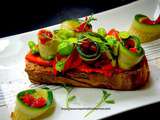 Tartine simple autour du poivron rouge