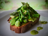 Tartine verdurette aux légumes primeurs pour célébrer le printemps