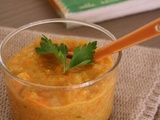 Purée de carottes aux lentilles corail et lait de coco