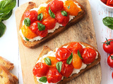 Bruschetta de tomates rôties et ricotta