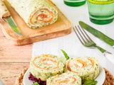 Roulé aux courgettes et saumon fumé