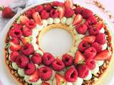 Tarte aux framboises et pistache