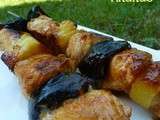 Brochettes Poulet Pruneaux ananas