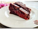 Brownie chocolat noir et framboises