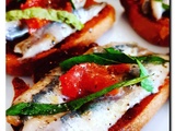 Bruschettas d'anchois marinés à la tomate séchée