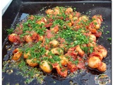 Seiches à la tomate et chorizo accompagnée de légumes cuit à la plancha