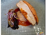 Suprême de poulet farci aux écrevisses, bisque corsée et chicon braisé
