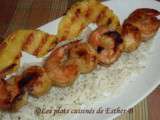 Brochettes de crevettes et de pétoncles à la Jamaïcaine