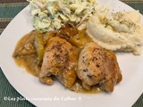 Hauts de cuisse de poulet braisés aux pommes