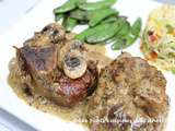 Ossobuco de porc au duo de champignons et vin blanc