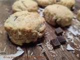 Scones aux morceaux de chocolat et à la noix de coco grillée